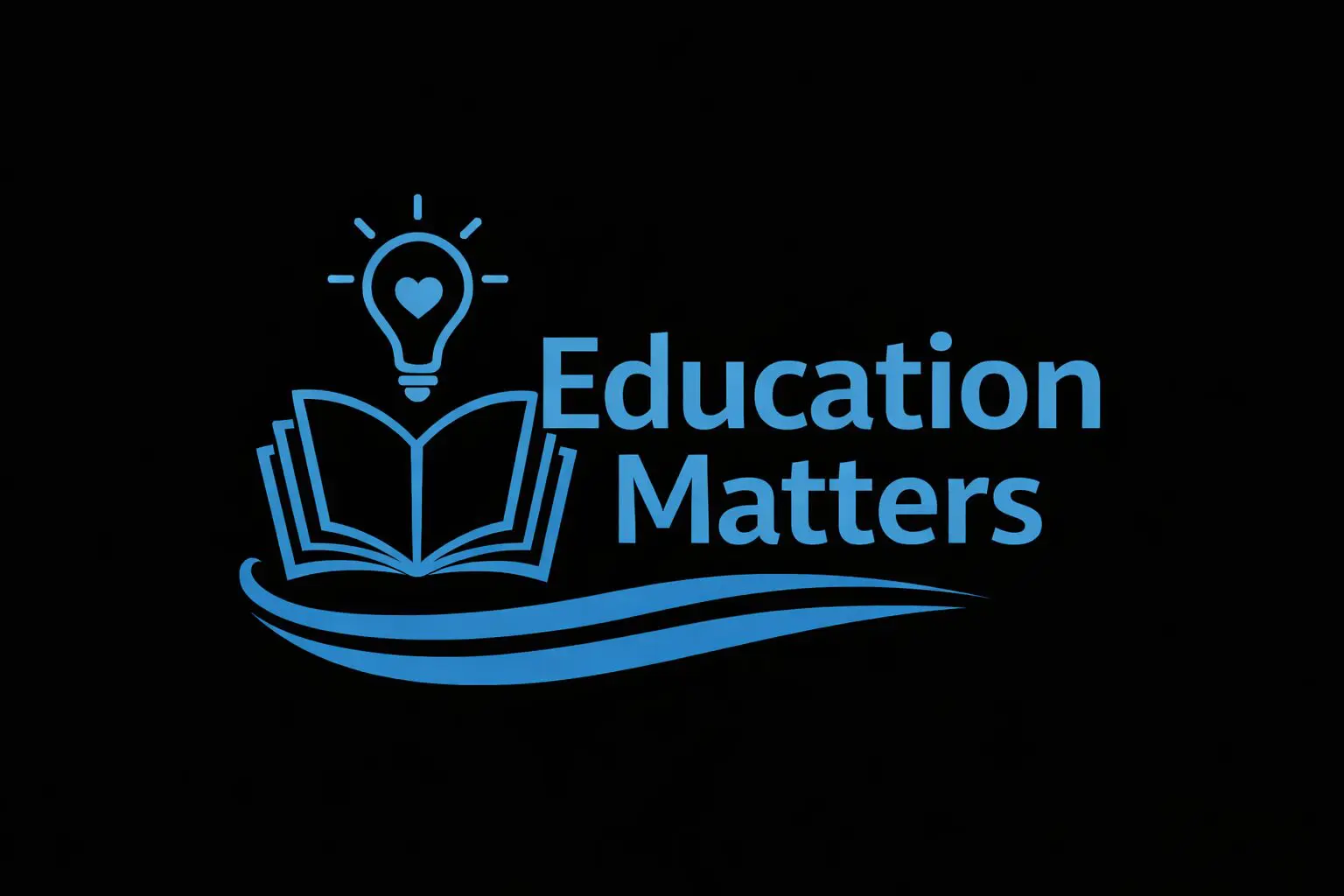 Open book with lightbulb, "Education Matters".