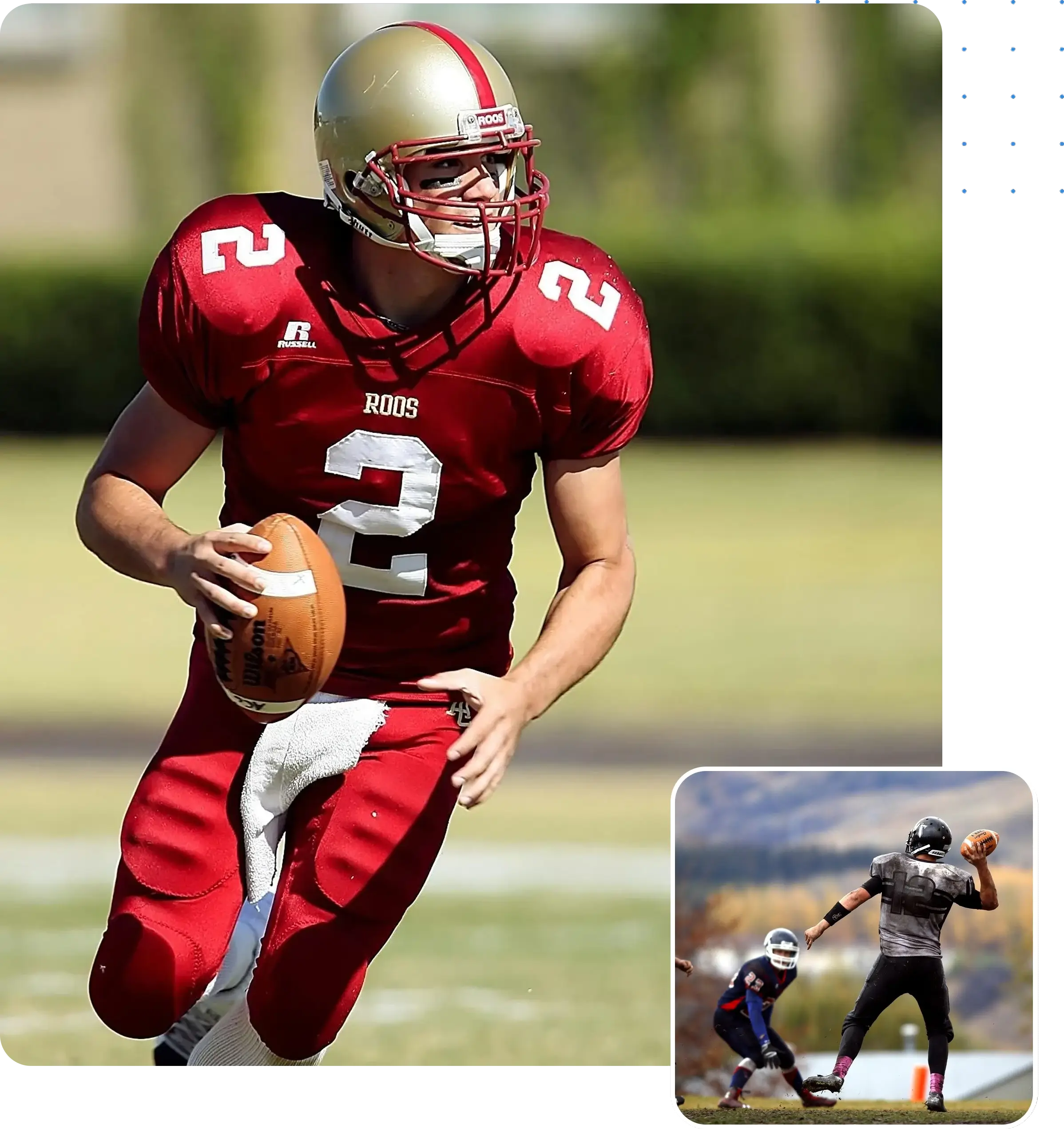 Football player running with the ball.